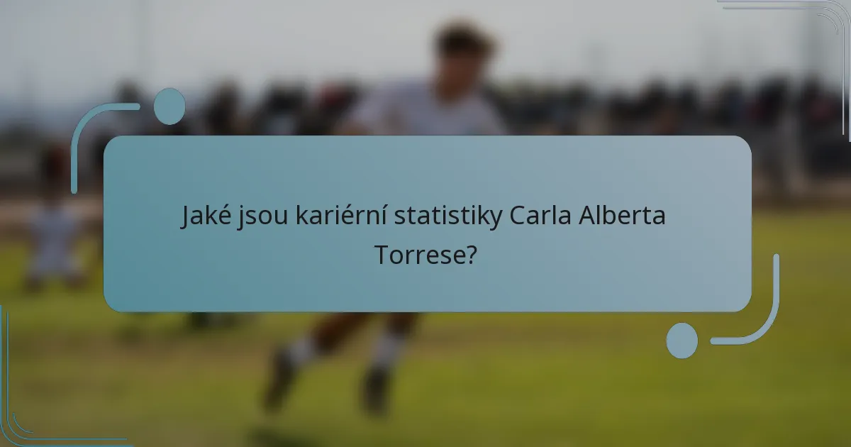 Jaké jsou kariérní statistiky Carla Alberta Torrese?
