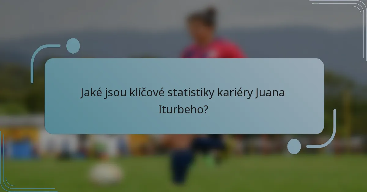 Jaké jsou klíčové statistiky kariéry Juana Iturbeho?