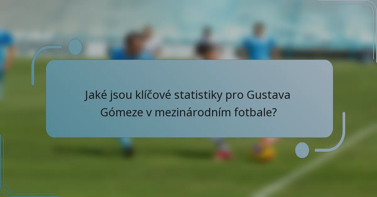 Jaké jsou klíčové statistiky pro Gustava Gómeze v mezinárodním fotbale?