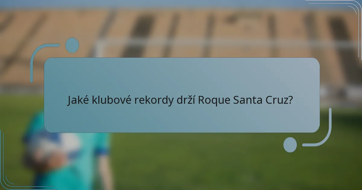 Jaké klubové rekordy drží Roque Santa Cruz?