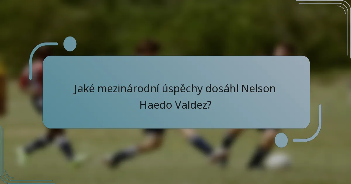 Jaké mezinárodní úspěchy dosáhl Nelson Haedo Valdez?