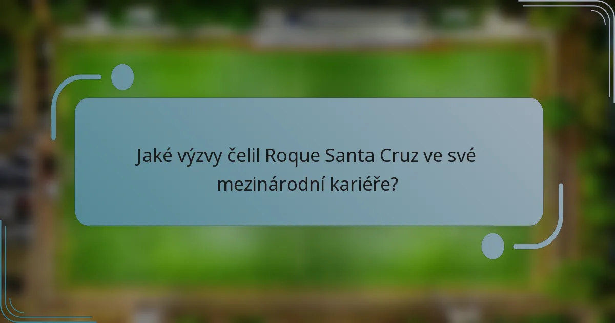 Jaké výzvy čelil Roque Santa Cruz ve své mezinárodní kariéře?