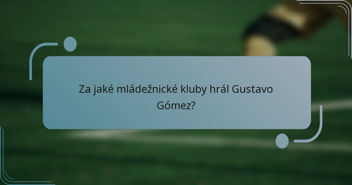 Za jaké mládežnické kluby hrál Gustavo Gómez?